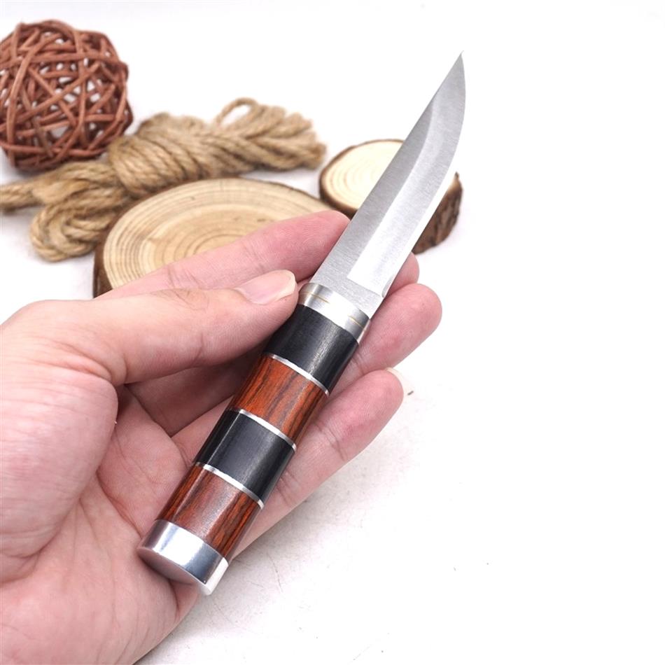

Small Fixed Blade Hunting Straight Knife Camping Tactical Survival Knife Outdoor Pocket knives EDC Tools 3CR13 Steel Wood Handle253m