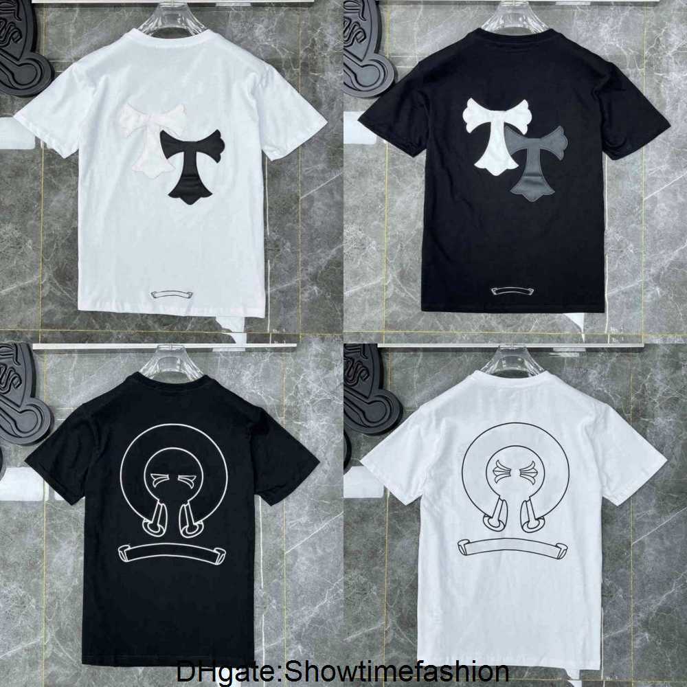 

Men's Ch Summer Heart Classic Luxury t Shirts Designer Brand Chromes Fashion Tops Quality Tees Horseshoe Sanskrit Cross Polos T-shirts, 23