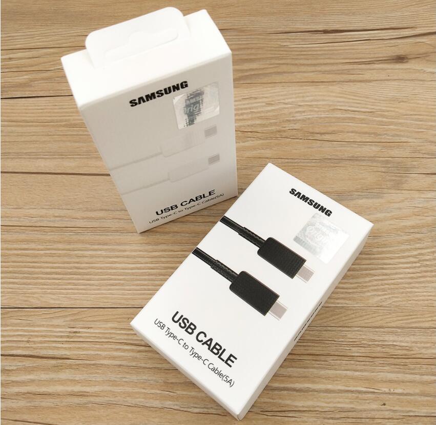 

100pcs/lot Samsung S23 S22 S21 Ultra/FE 45W Cable Super Fast Charge Samsung usb c to usb c cable Pd PPS Quick Charging 5A For Galaxy A23 A53 A73 ZFold4, White