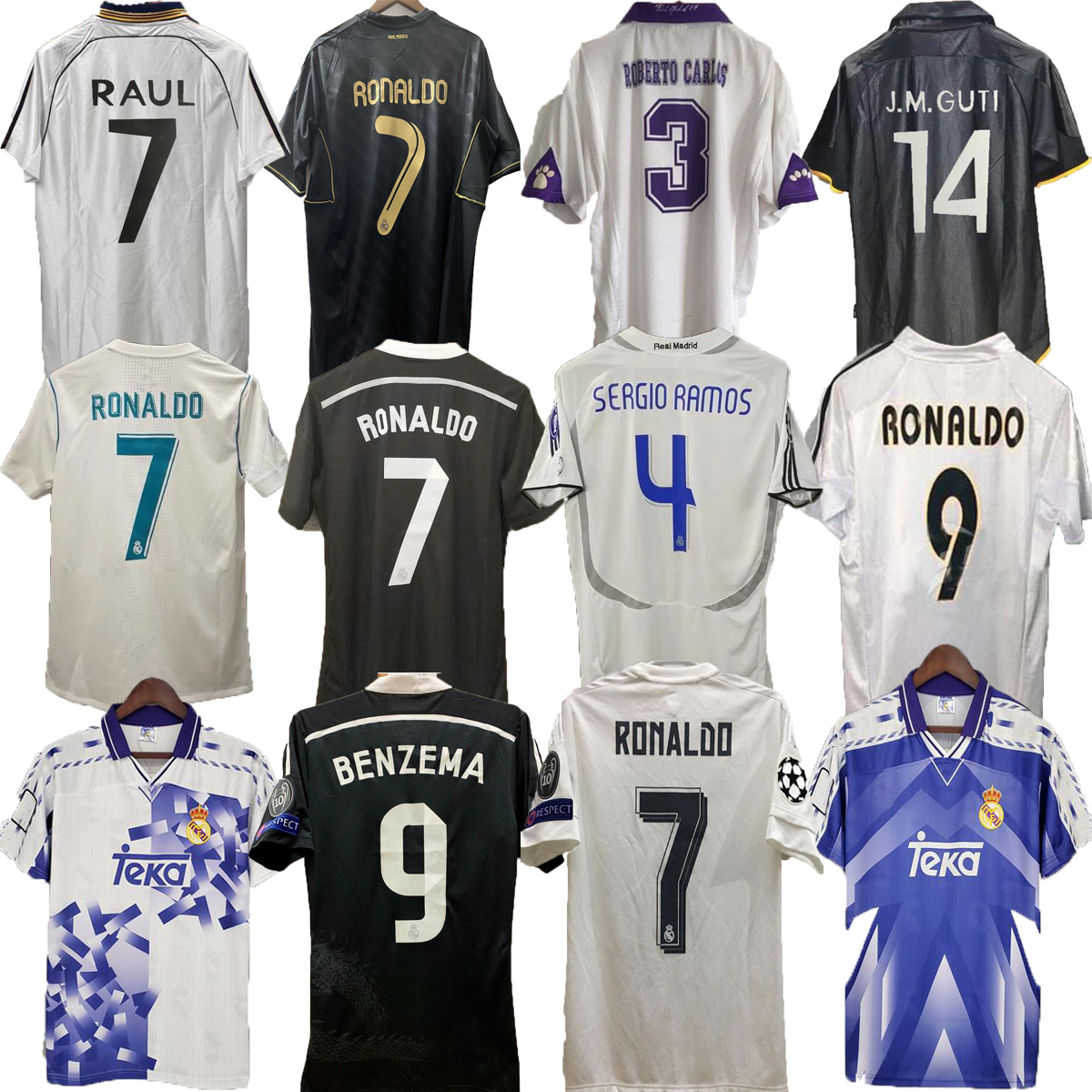 

2000 2021 Real Madrids retro soccer jerseys vintage football shirt classic camiseta home white RAUL ZIDANE R.CARLOS HIERRO REDONDO MORIENTES top quality S-2XL, Customize