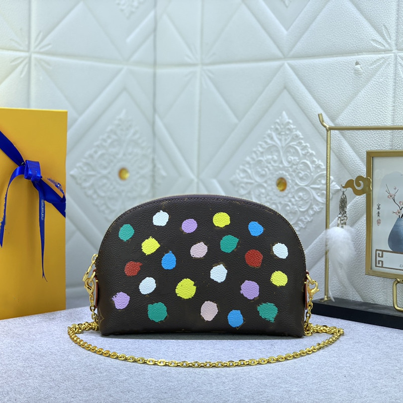 

Cosmetic Bags X YK Multicolor Paint Dots Petite Malle Designer Womens Luxury Cross Body Yayoi Kusama Shoulder Handbag Chains Bags Cosmetic Bag M47353 dhgate, 21.5*6*13.5 cm