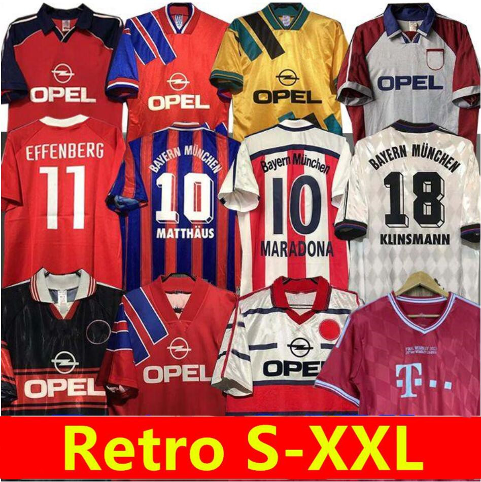 

retro jerseys 94 95 96 97 98 99 00 01 2010 MARADONA final ELBER Pizarro SCHOLL Klinsmann Matthaus 1997 1999 Lizarazu Muller ROBBEN Schweinsteiger Klose bayern munich, 91/93 home