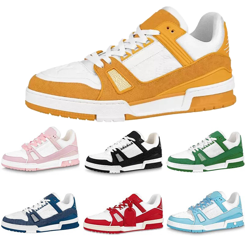 

sneaker running shoes Small grass pattern letter V Casual Shoes Calfskin Leather Abloh White Green Red Blue Letter Overlays Platform Low Sneakers