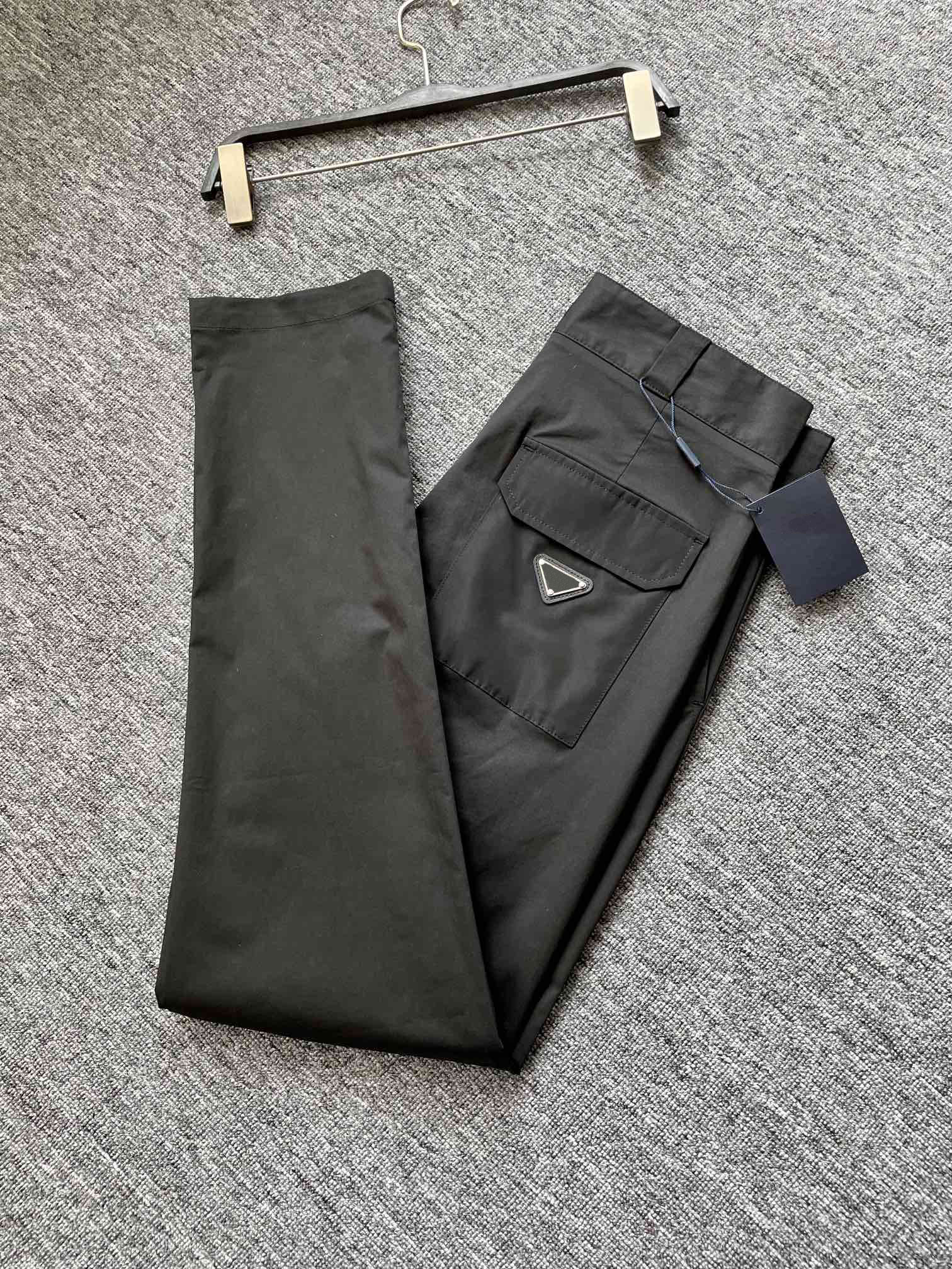 

New summer designer pants comfortable breathable cotton blend gentleman pencil pants luxury mens black pants