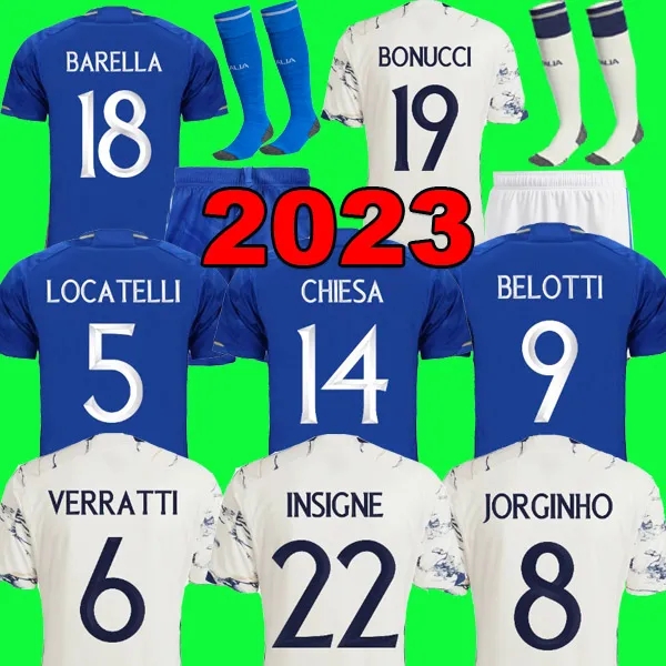 

2023 italy soccer jerseys Italia 23 24 Fans Player version maglie da calcio VERRATTI CHIESA GNONTO football Shirt T LORENZO PINAMONTI POLITANO GRIFO kids kit uniform, 2023 home kids