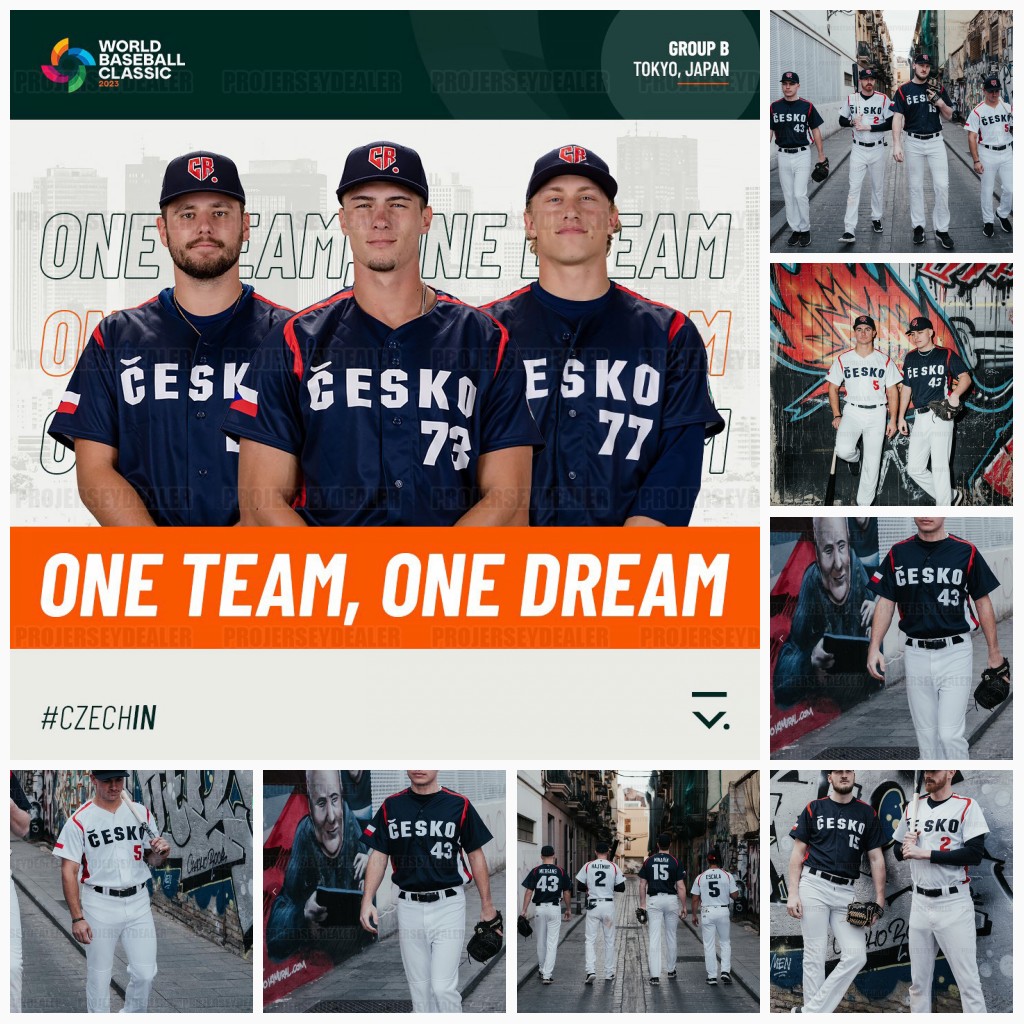 

Team Czech Republic 2023 WBC Jersey World baseball Classic Daniel Padysak Filip Capka Tomas Duffek Lukas Ercoli Lukas Hlouch Michal Kovala David Mergans Jerseys, White
