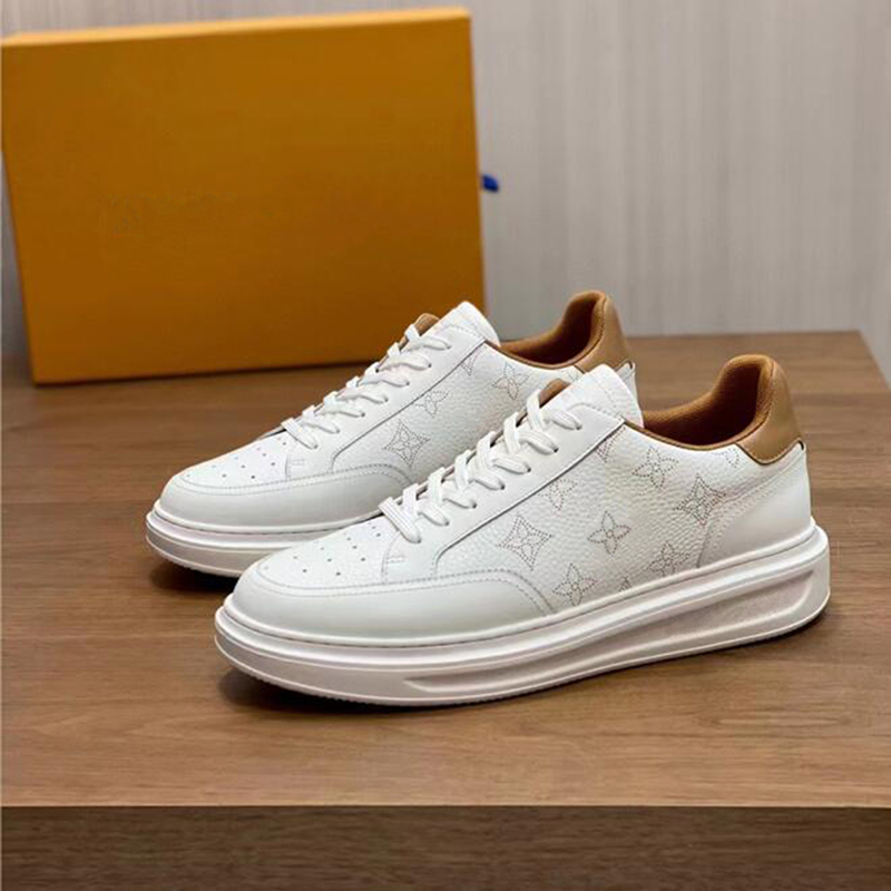 

Fashion Men Beverly Hills Casuals Shoes Thick Bottoms Running Sneaker Paris Classic Leather Elasticd Band Low Top Designer Run Walk Casual Athletic Shoes Box EU 38-45, #3