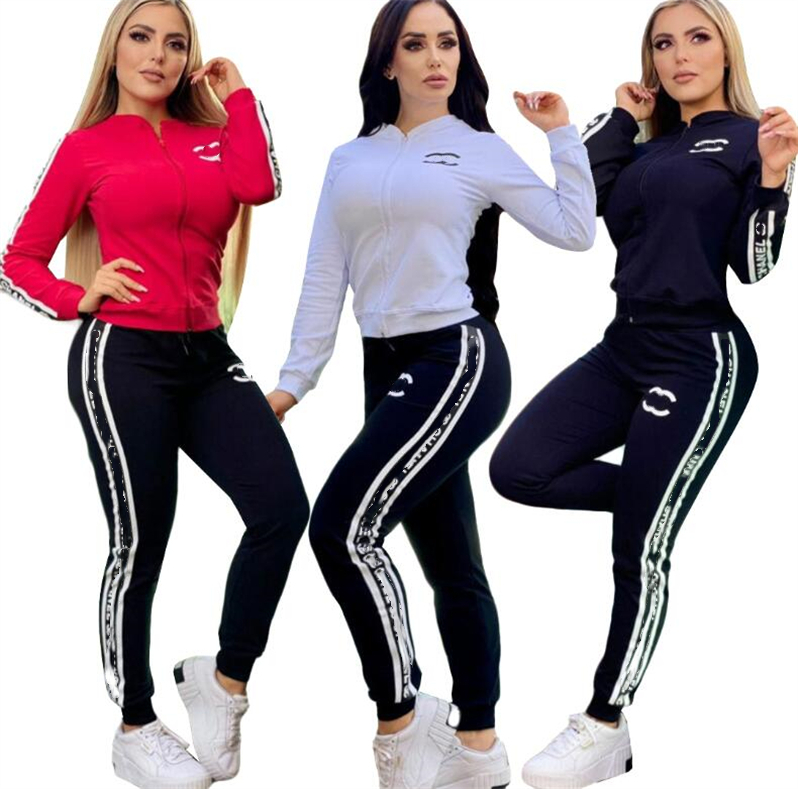 

23SS spring Women' Tracksuits Luxury brand Knitted fashion Casual 2 Piece Set designer sports Suit J2572, Black