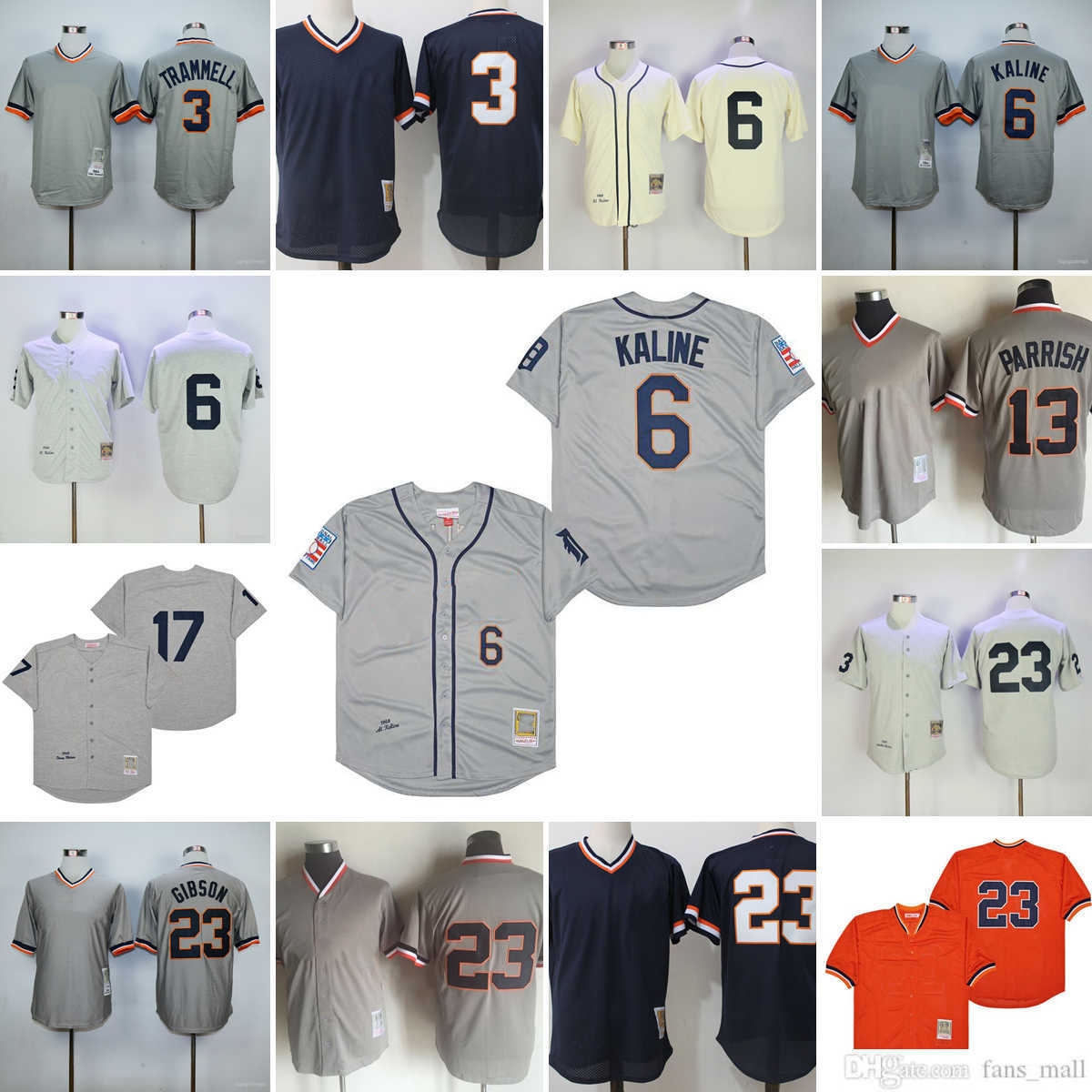 

Mitchell and Ness Vintage Baseball 6 Al Kaline Jerseys NCAA Stitched 23 Kirk Gibson 3 Alan Trammell 13 Lance Parrish 17 Denny McLain 24 Miguel Cabrera Gray 1968 1970, Mitchellness (with team name)