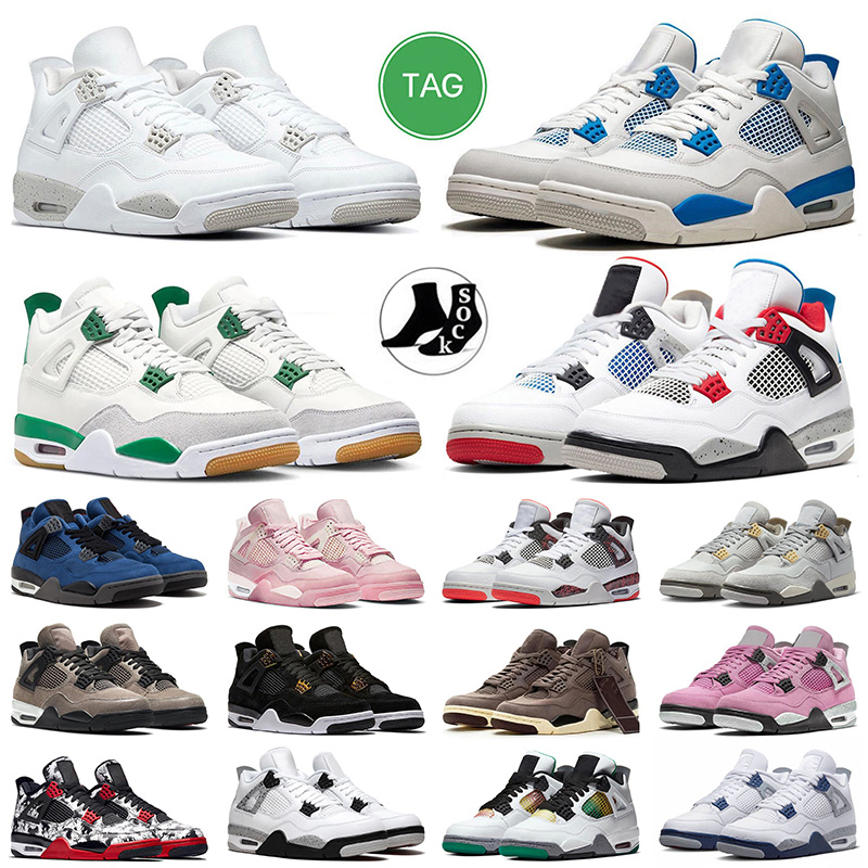 

2023 new fashion basketball shoes 4s SB x Pine Green jumpman 4 White Oreo What The Military Blue men women sneakers trainers Rasta Tattoo Royalty Taupe Haze Violet Ore, J03 36-47 university blue