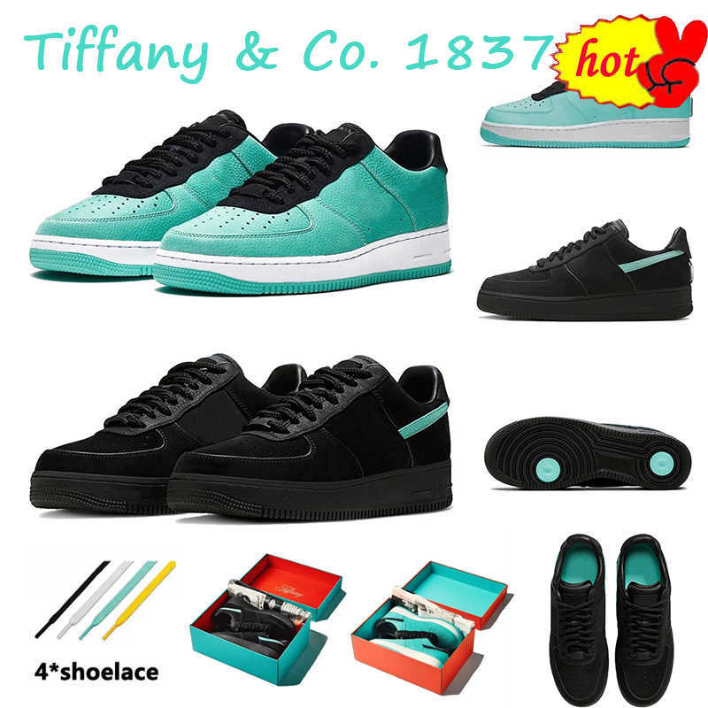 

2023 NEW Tiffany and Co x Airforce 1 Designer Shoes Black Blue With Box Forces 1s Low Casual Platform Sneakers af1 Multi Color DZ1382-001, B3-1tiffany 36-45