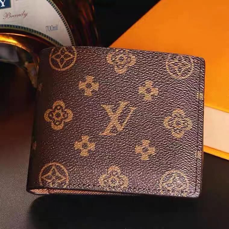 

Designers Paris plaid style High-end Mens Wallet Credit Card Holder Purse Luxurys Men Wallets Luxury L billfold louise Purses With box vutton Handbags viuton bag, L1-brown flowers