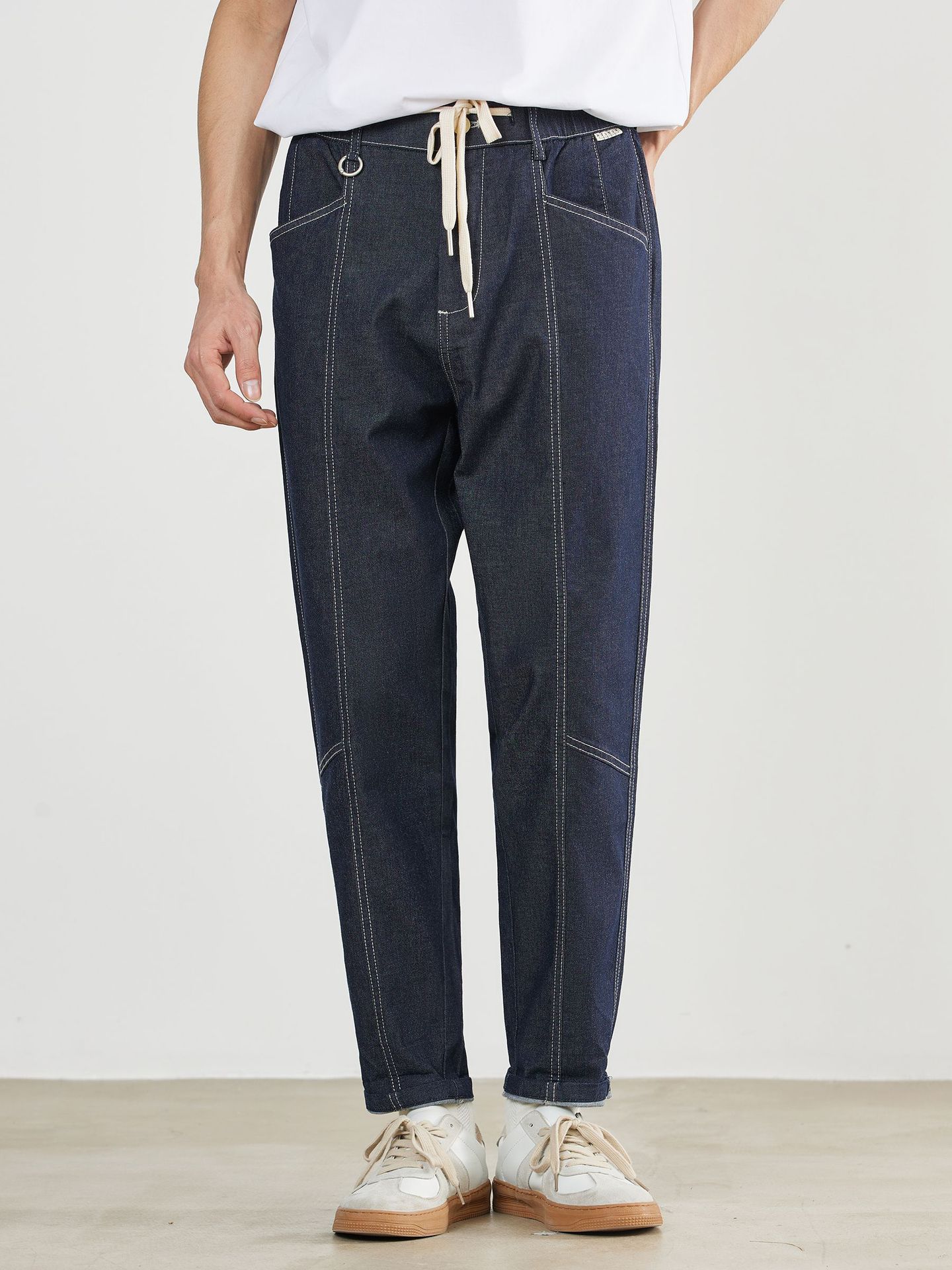 

Plus 5XL Size Men's Jeans Fashion Blue youth man Japanese loose and versatile Tapered straight casual pants, 8131