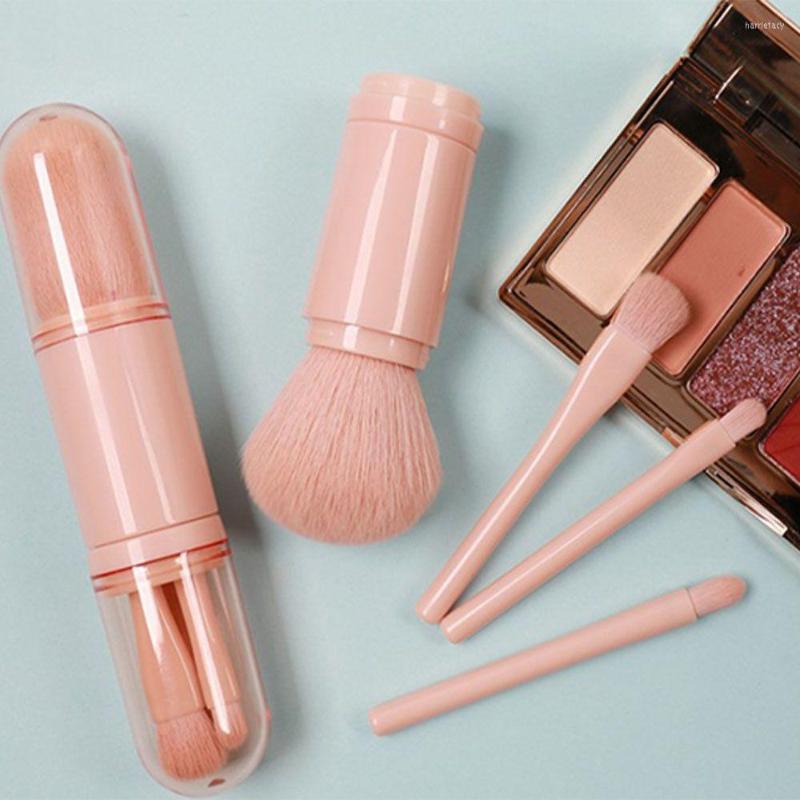 

Makeup Brushes Travel Use Four-in-one Set Multifunctional Retractable Eye Shadow Brush Loose Powder Kit