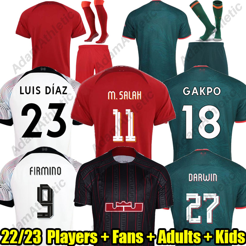 

The Reds soccer jerseys 2022 2023 D.Nunez football shirts player version L.DIAZ football shirts kids kit co-branded version jersey 23 24, 22-23 away+epl