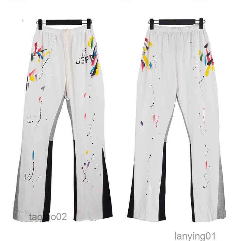 

Men' Pants Mens Galleryes Trendy Casual Street Patching Hand-painted Ink Splashing Graffiti Flare Sports Fashion Designer Leisurev89ay8ulafnl, Details