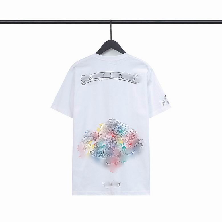 

Fashion Mens Multicolor Cross Scroll Short Sleeve T Shirt Black White Short Designer Clothing Tees Womens Tshirts Tops