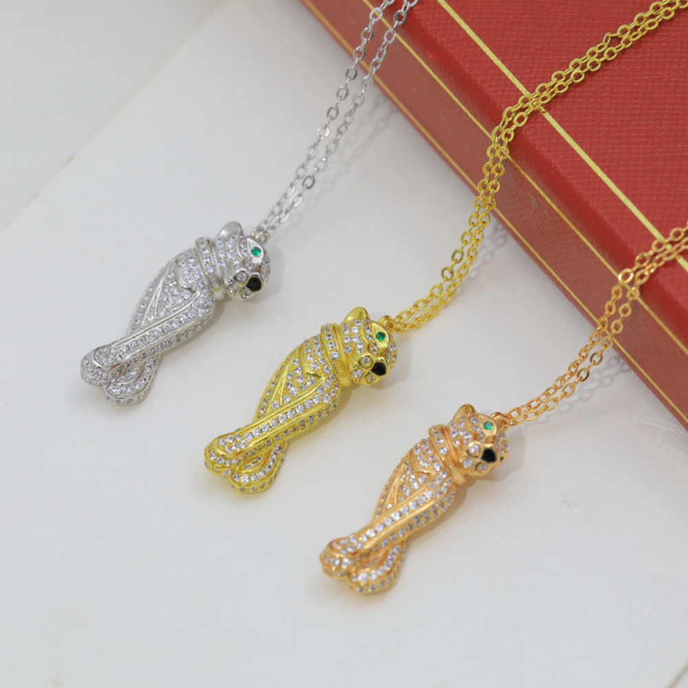 

panthere necklace for women designer for man diamond Emerald Gold plated 18K T0P quality highest counter quality classic style anniversary gift 011