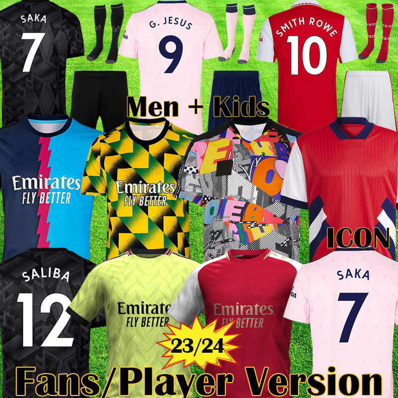 

Fans Player version SMITH ROWE soccer jerseys Love Unites G. JESUS SAKA 2022 2023 ODEGAARD MARTINELLI SALIBA ARSen 23 24 football shirt All Men kit Kids Equipment 45765, Kids third socks