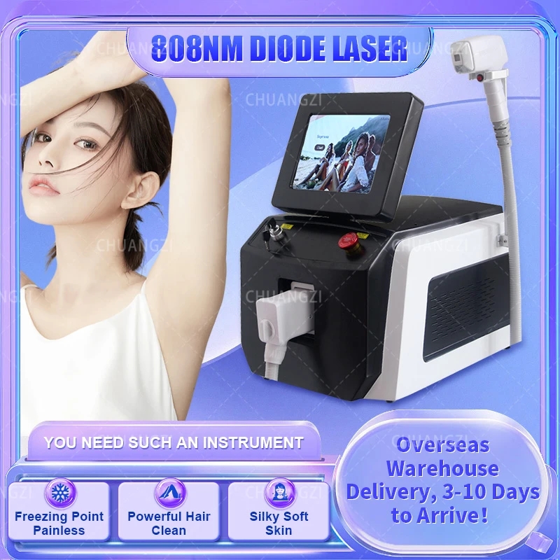 

Laser Machine The latest 808nm diode laser hair removal machine LCD handle painless freezing point machine long-term effective hair removal