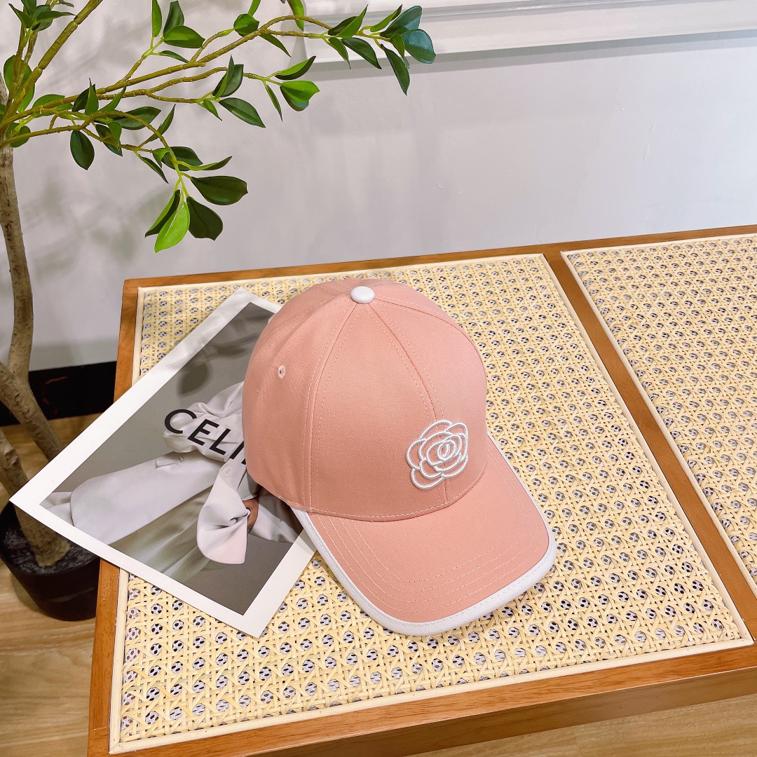 

Women's flower embroidery designer ball cap couple sports style letter embroidery 5 colors casquette, Pink
