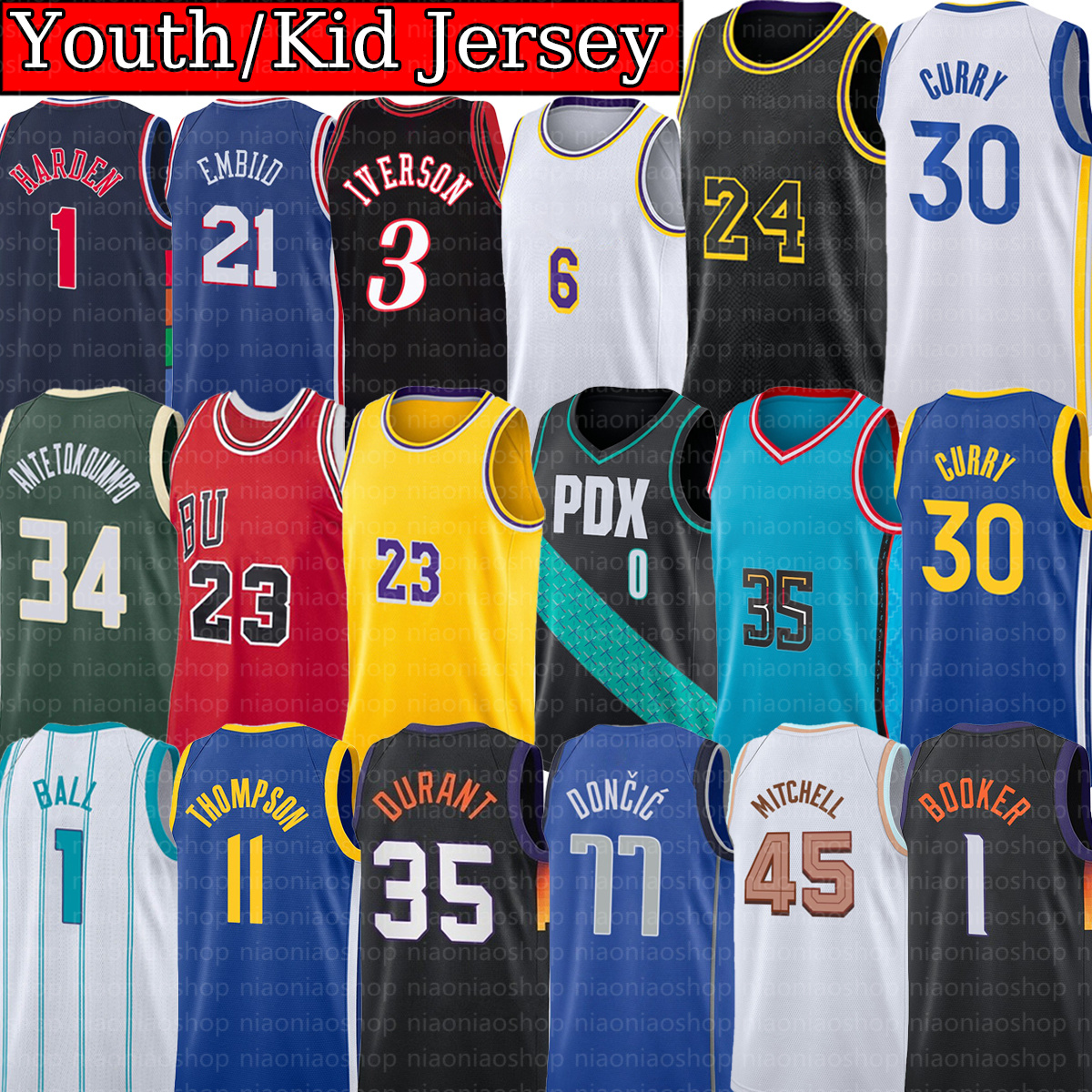 

Stitched Youth Kid 6 jaMes 23 Lebron Basketball Jerseys Kevin Durant Stephen Curry Lillard Carter brYant Doncic mIchael Booker Iverson Irving Best Youth Jerseys, Youth/kids jersey