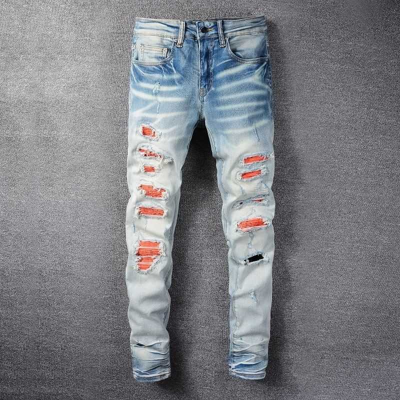 

Jeans Mens Am1r1 Trousers Pants Mirri Ripped Fashion Designer Brand High Street New Wash Worn Patch Men's Slim Fit Leggings Hip Hop Lei HTYA, 808