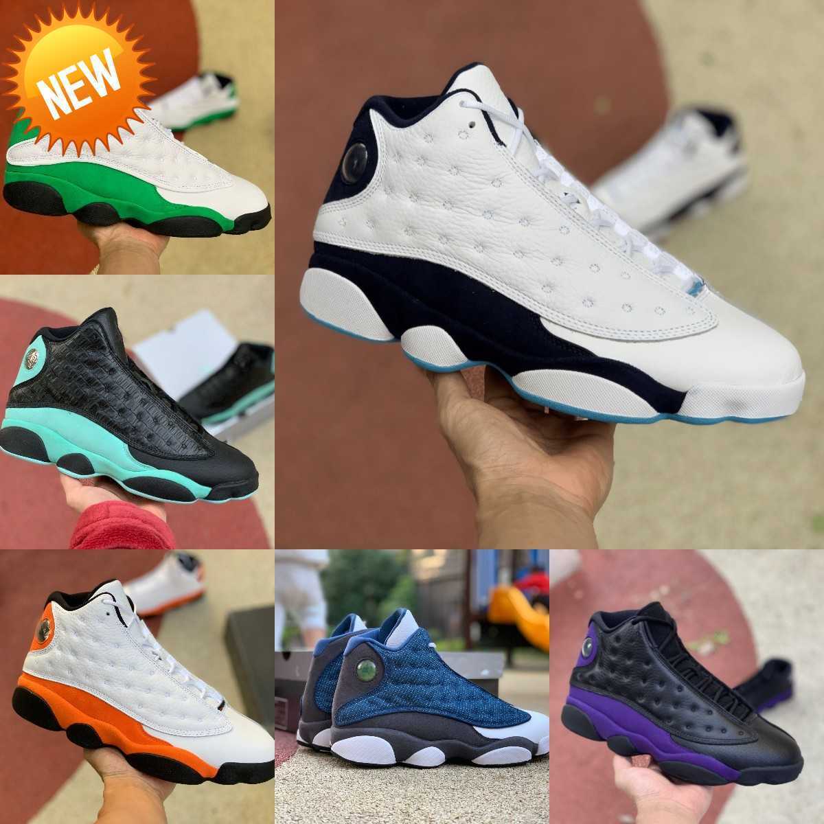 

OG Jumpman 13 13S Basketball Shoes Men High Flint Bred Island Green Red Dirty Hyper Royal Starfish Obsidian Black Cat Court, Red flint