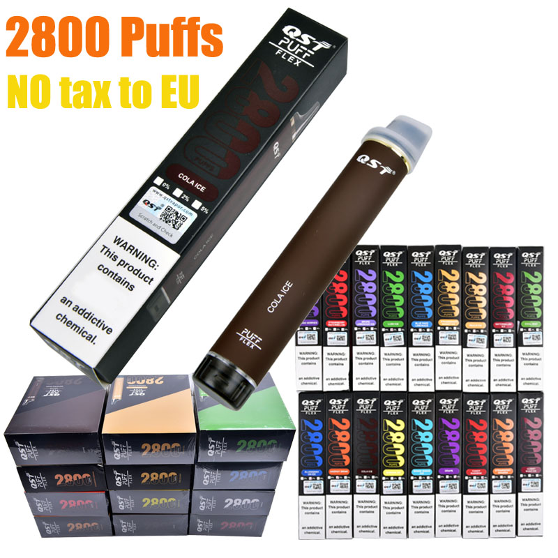 

Original Puff Flex 2800 Hits Disposable Vape Pods Device e Cigarette Vape Kits 850mah Battery Pre-filled 5% 2%