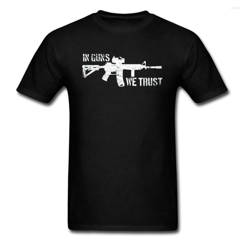 

Men's T Shirts Men T-shirt In Guns We Trust Mens Tshirt Military Style Summer Autumn Shirt O Neck Drop Ship Retro Designer Tops, No print price