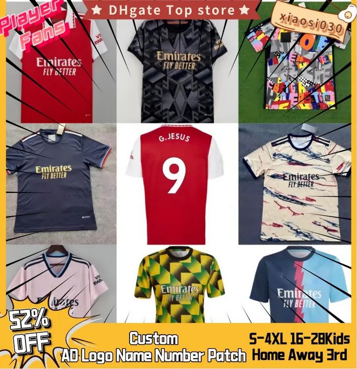 

22 23 soccer jerseys Jersey football shirts SMITH ROWE PEPE SAKA ODEGAARD THOMAS MARTINELLI TIERNEY FABIO fans player men kids suit Arsen maillot XXXL 4XL, Pre-match