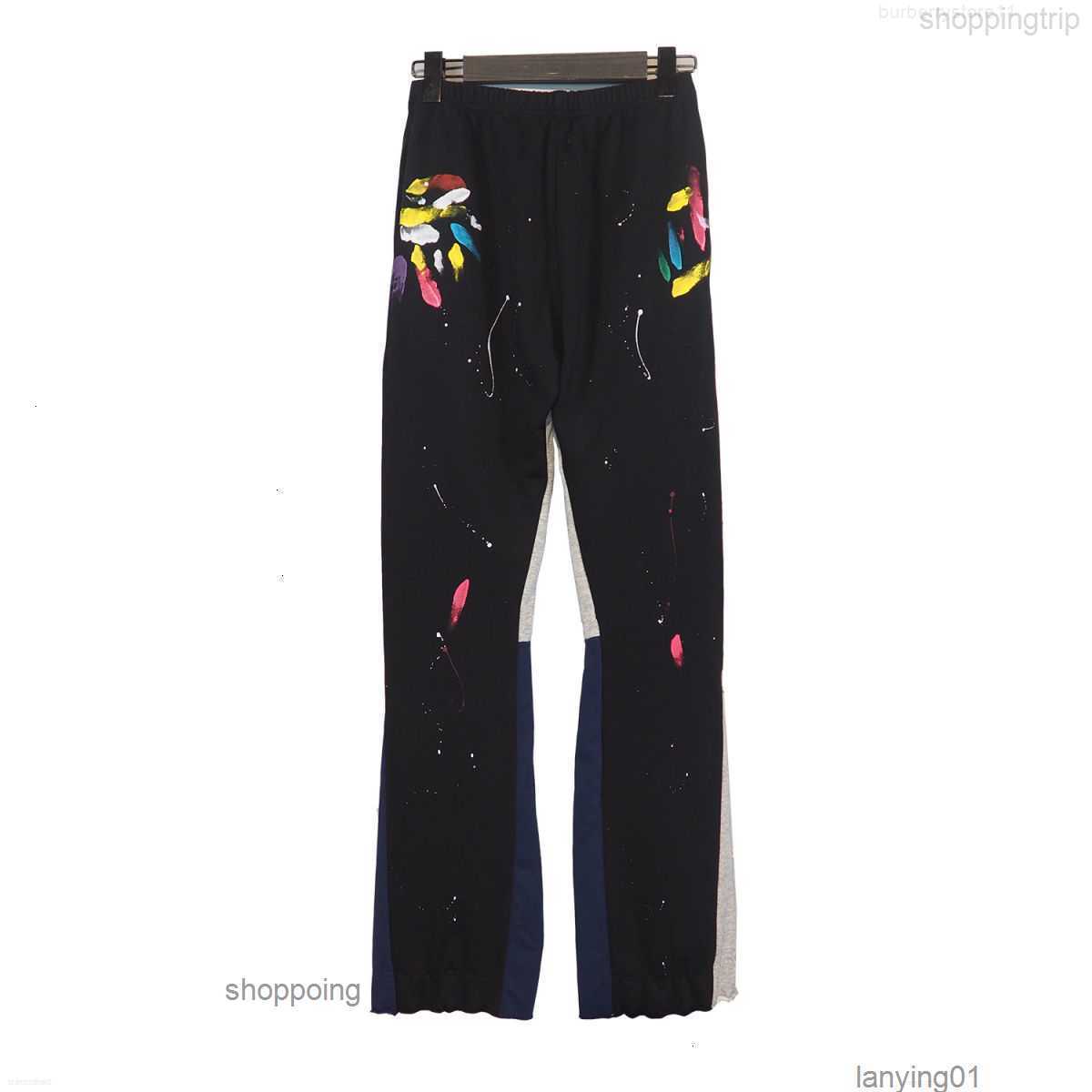 

Men' Pants Galleries Dept Designer Sweatpants Sports 7216b Painted Flare Sweat Pant Correct Version Hand-painted Speckledk0jea7hn, Black