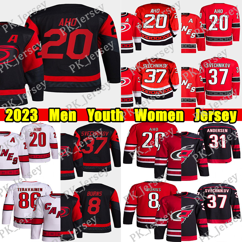 

#20 Sebastian Aho Reverse Retro hockey jersey #8 Brent Burns #37 Andrei Svechnikov Teuvo Teravainen Jaccob Slavin Jesper Fast Max Pacioretty Jesse Puljujarvi jerseys, Red new youth