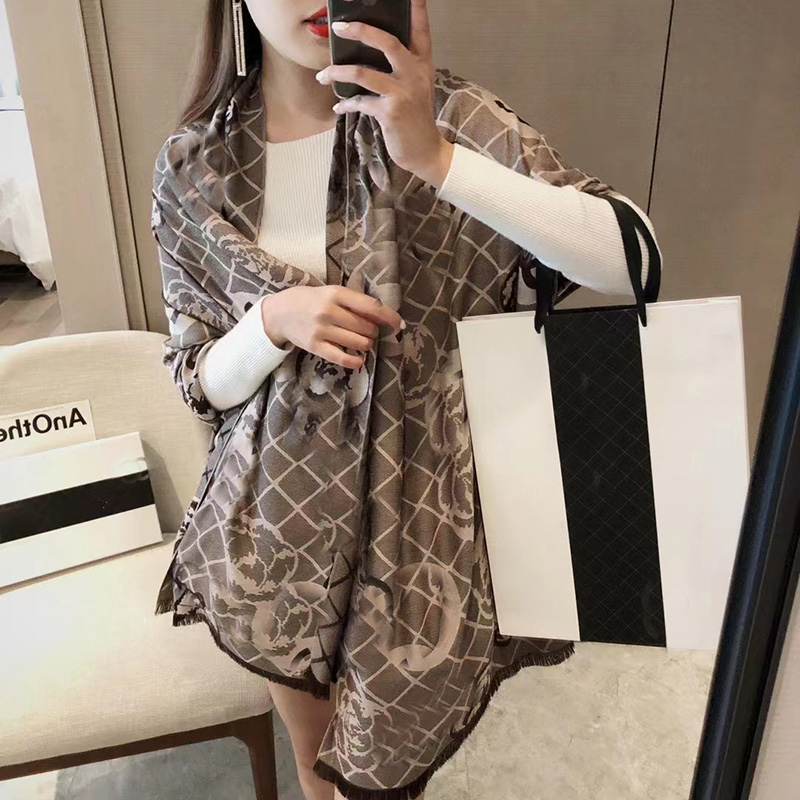Designer Luxury Brand Winter Silk Scarf Women Fashion Quality Soft Scarves Female Shawls Foulard Bandana Beach Cover-ups Wraps-image-853233745