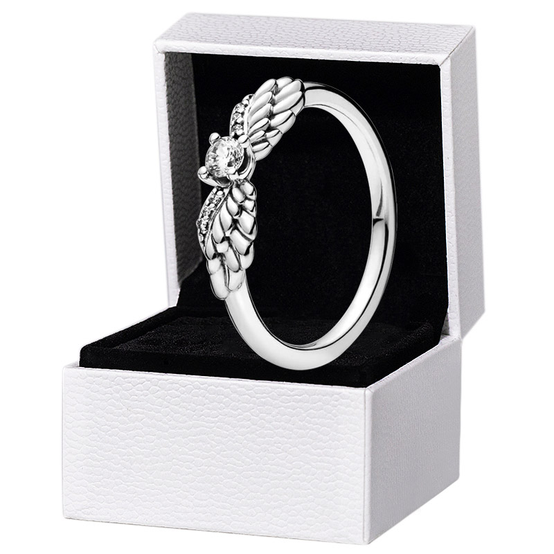 

Sparkling Wings Ring Real Sterling Silver for Pandora CZ Diamond Wedding Jewelry For Women Girlfriend Gift designer Rings with Original Retail Box Set