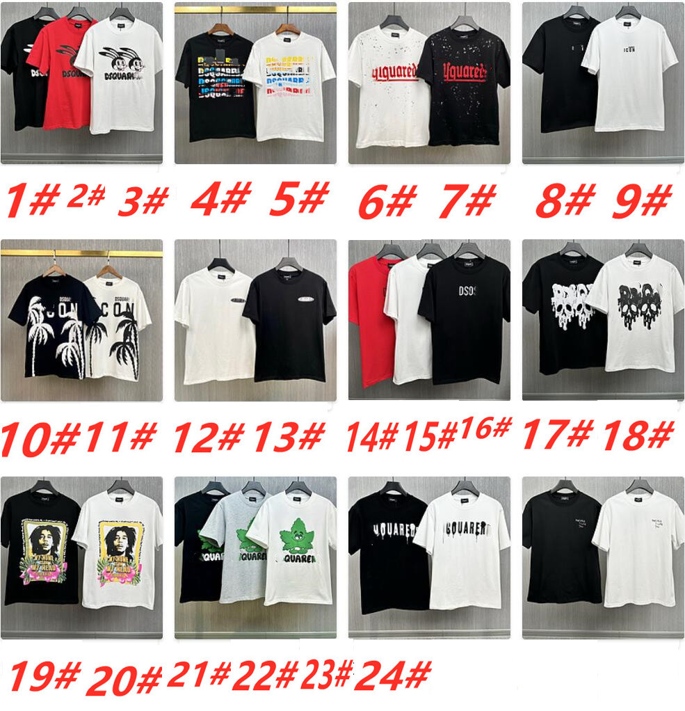 

23SS Brand Men T-Shirt Designer Mens Polo shirt D2 DSQ ICON tops Luxury Dsquare Print Shorts O-Neck Short Sleeve Men's Shirts Streetwear tee shirts clothes, 18#