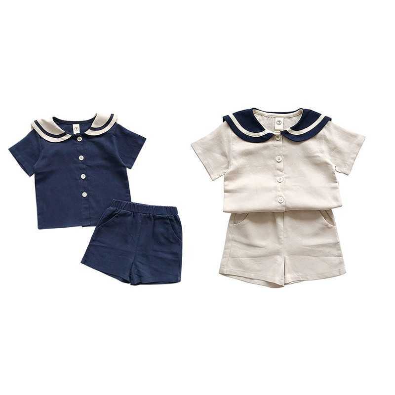 

Clothing Sets Baby Clothes Sets Summer Baby Boys Girls Clothes short Sleeve TShirtShorts Pcs Children Clothes Suits Naval Style t P, Ivory