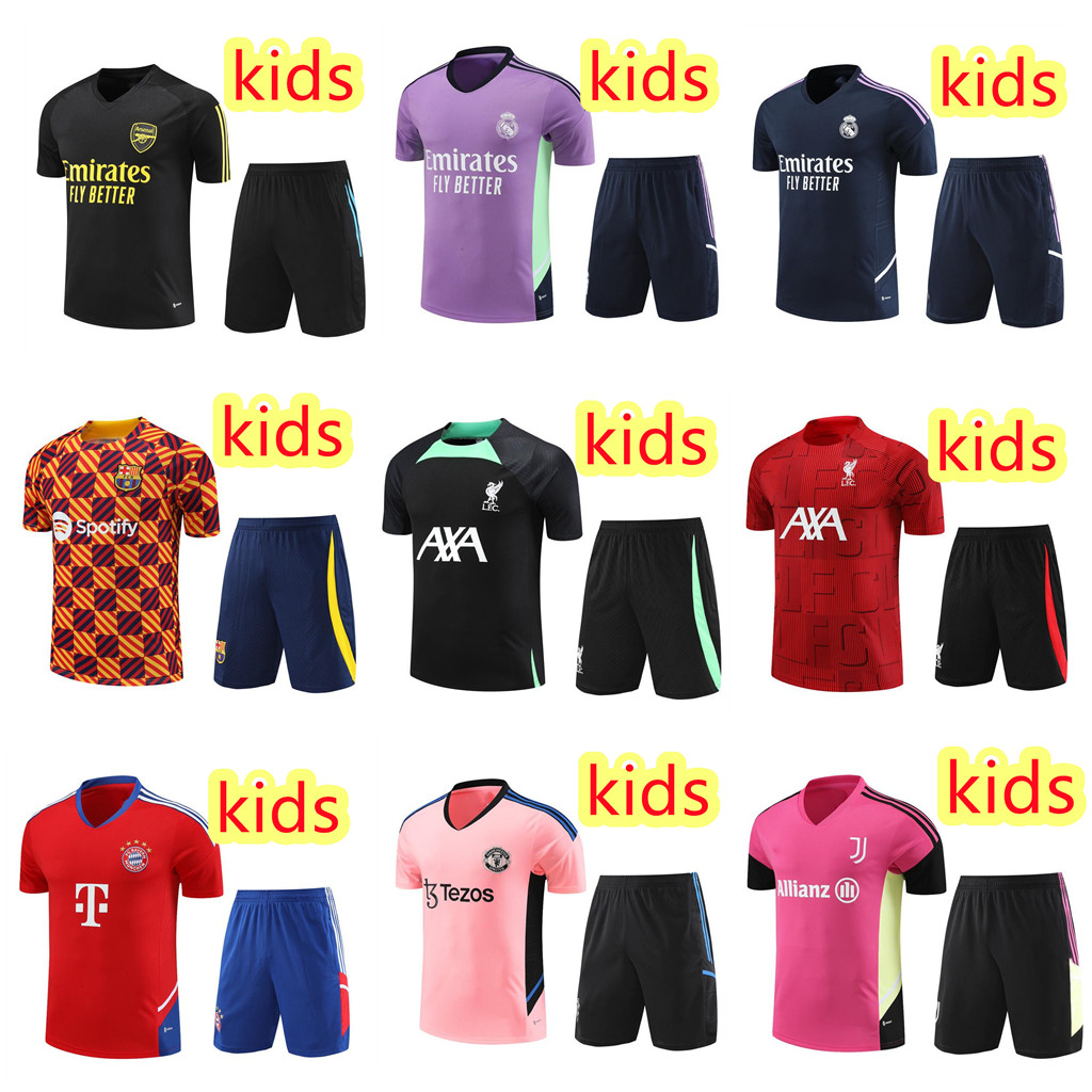 

22/23/ kids Real Madrids Gunners Half short sleeve shorts kit Jerseys Football TRACKSUIT UTD training suit MEN soccer chandal futbol jogging Survetement Jerseys
