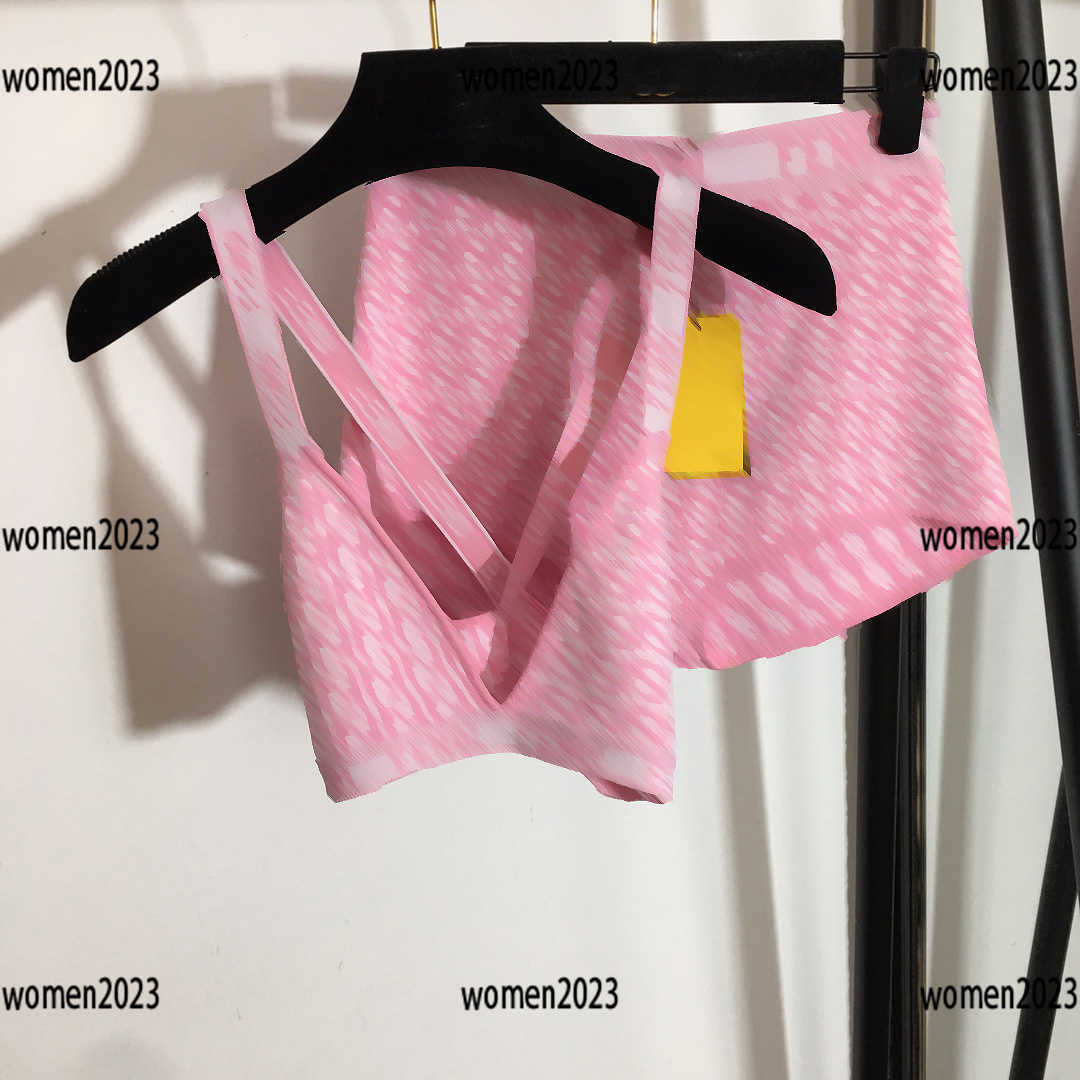 

women Swimwear lady bikini girl Split swimsuit Size 36- Knitted letter-printed bra underwear and triangle underpants New arrival Mar06, Brown