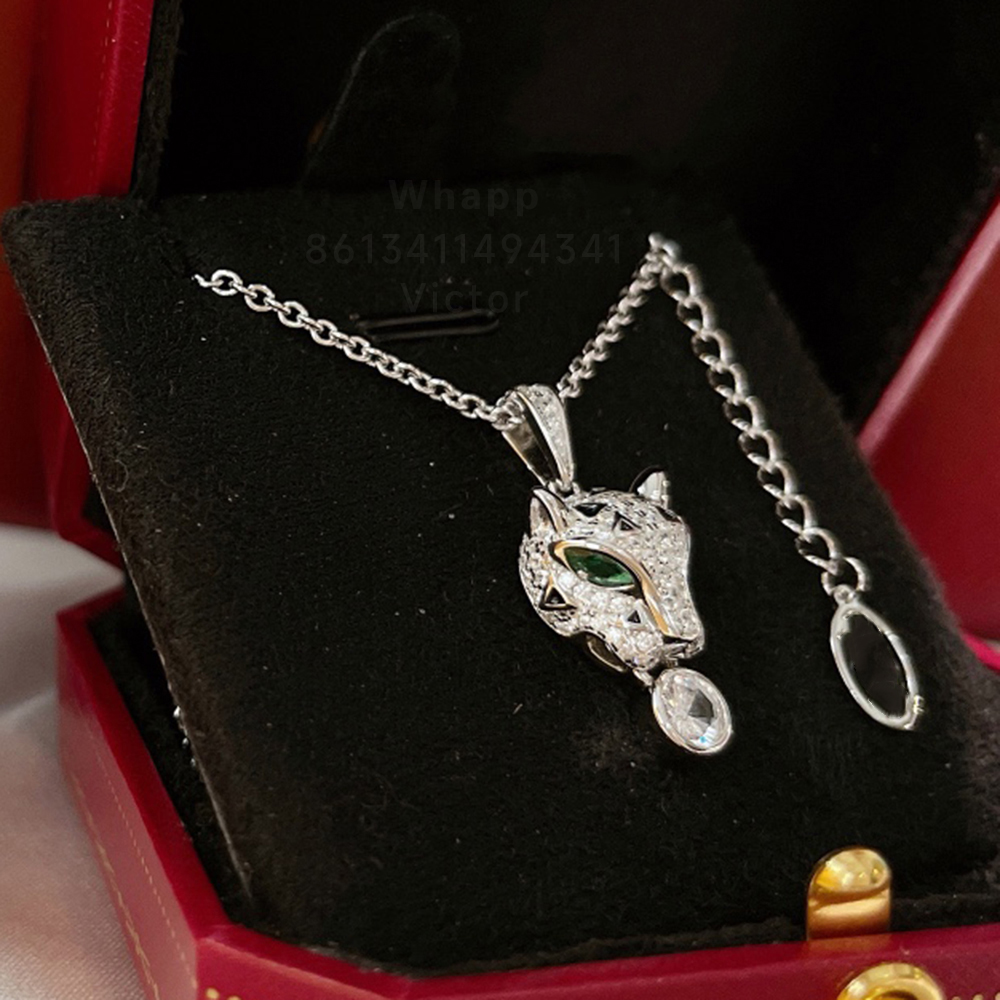 

panthere necklace for women designer for man diamond Emerald fine silver Gold plated 18K T0P quality highest counter quality fashion classic style premium gifts 009