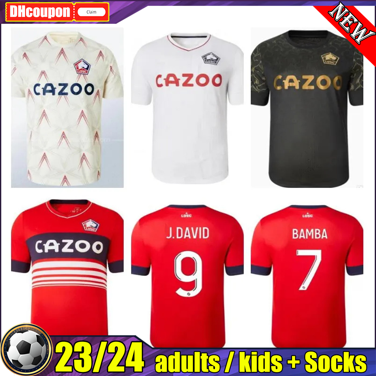 

2022 2023 LOSC Lille BAMBA soccer jerseys DAVID FONTE BURAK YAZICI football shirts 22 23 JIKONE R.SANCHES T.WEAH L.ARAUJO maillots fans version top thai quality, 04