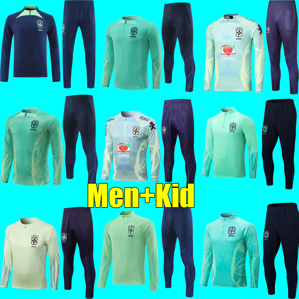 

2022 2023 soccer jersey Brazil tracksuit suit G.JESUS COUTINHO 22 23 Camiseta de futbol RICHARLISON football shirt maillot kids kit world cup train suit set long
