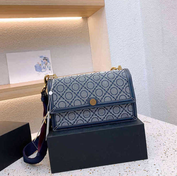 

shoulder bag handbag designer Square Crossbody Bags women Classic Printed Luxury Messenger Lady Purse Totes Wide Strap 220909S, Tbbag blue