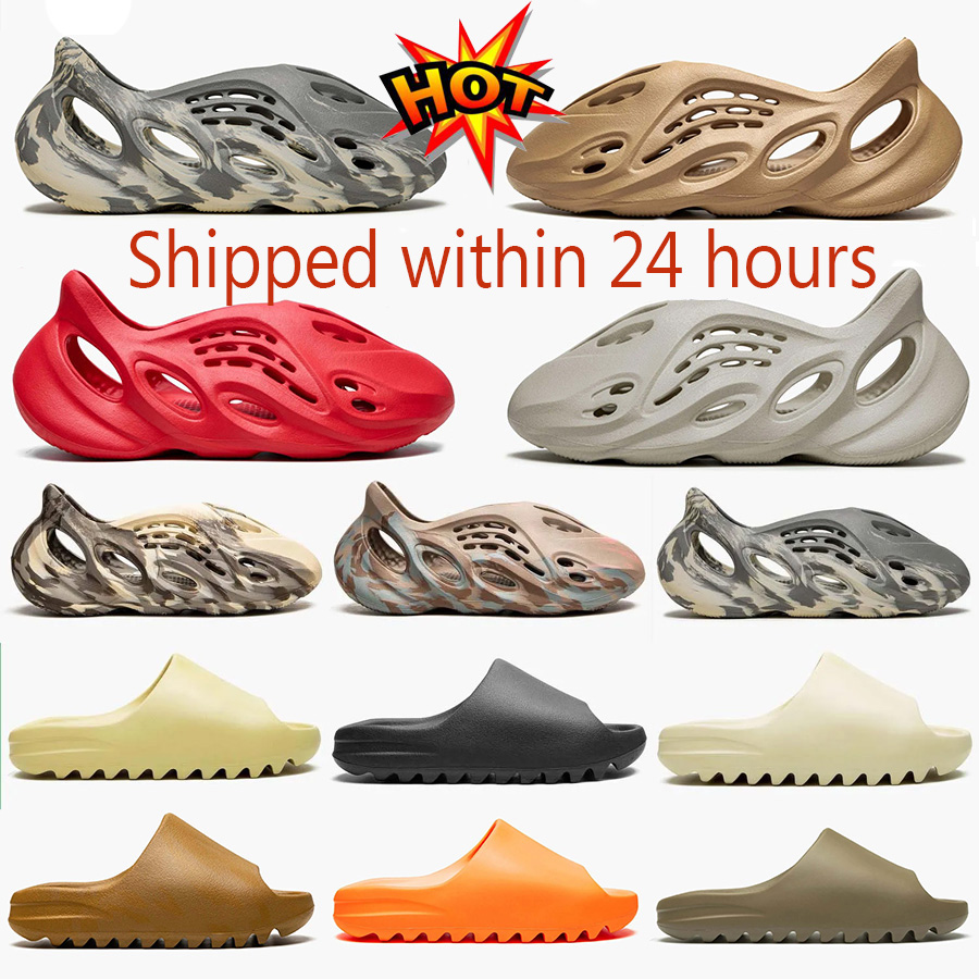 

Slides Sandal Foam Runner 24 hours delivery Mens Slide White Resin Pure Ochre Bone Slipper Runners Men Women Slippers Runner Clog Soot Onyx 36-47, #3