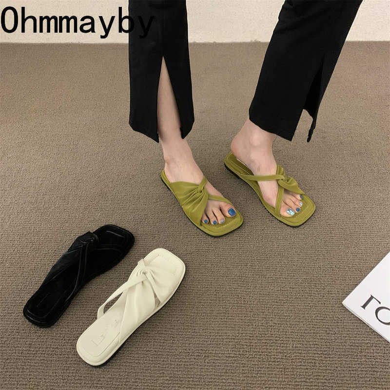 

Slippers Designer Open Toe Women Slipper Fashion Slip On Ladies Elegant Outdoor Dress Sandal Flat Heel Mules AA230314, White