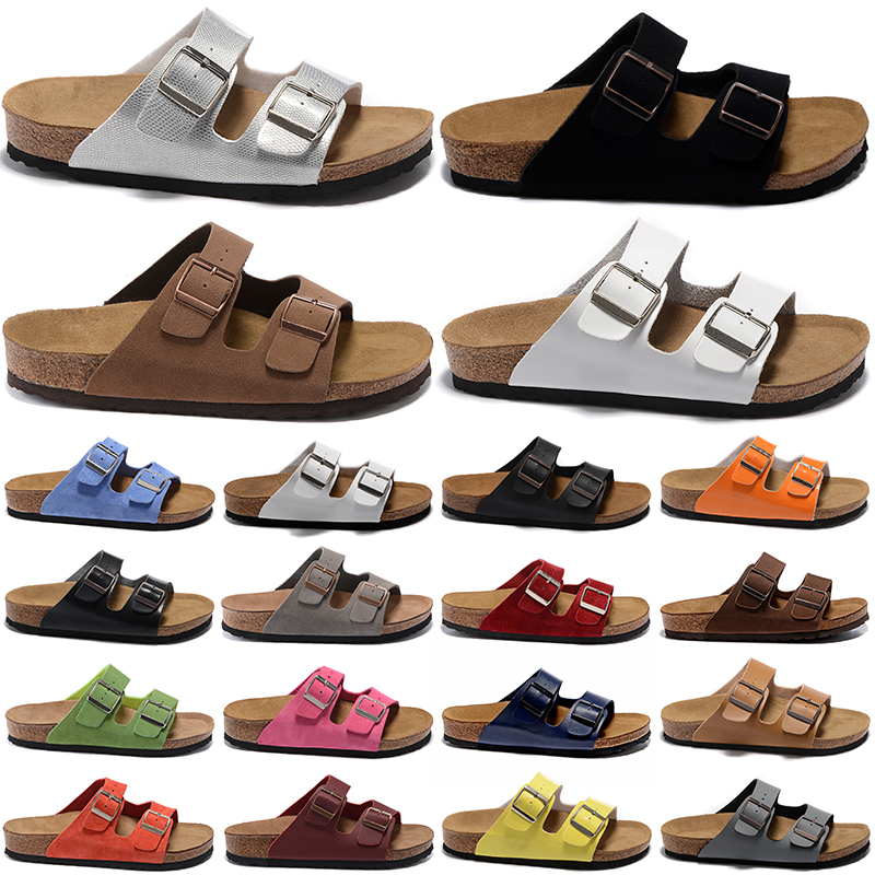 

birken Sandals stock Arizona birkenstocks Slides Men Women Slippers Birko-Flor Nubuck Leather Suede Clogs Mocha Black White Beach Shoes Slider Shoes Platform, Gold