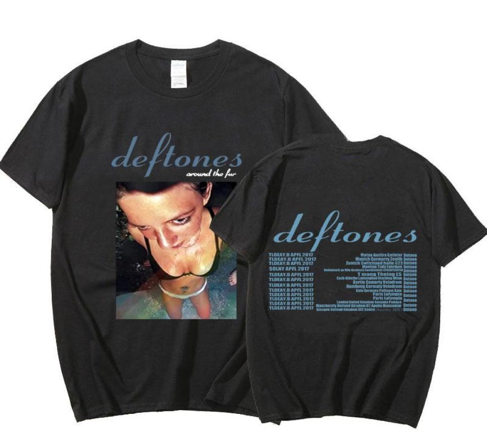 

Men039s TShirts Goth Retro Grunge Tee Shirt For Unisex Streetwear Deftones Around The Fur Tour Band Concert TShirt Punk Hippi4243530, White