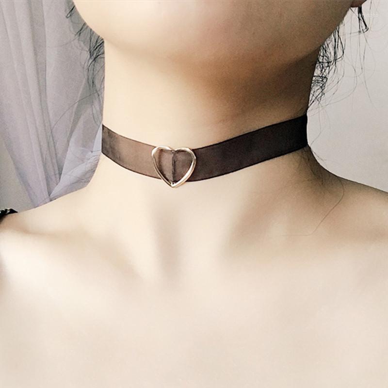 

Choker Sale 2023 Fashion Black Pink Cloth Lace Love Heart Necklaces For Woman Jewelry Bijoux Valentine's Day Love's Gift