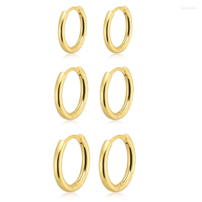 

Hoop Earrings Small Lightweight Set Women Stainless Steel Everyday