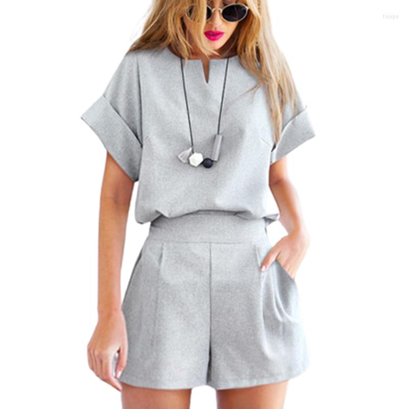 

Women's Tracksuits Summer Women Office Two Piece Set Casual Cotton Linen Pullover Tops Short Soild Female Tracksuit Suit Sleeve Sets Out, 8112 drak blue